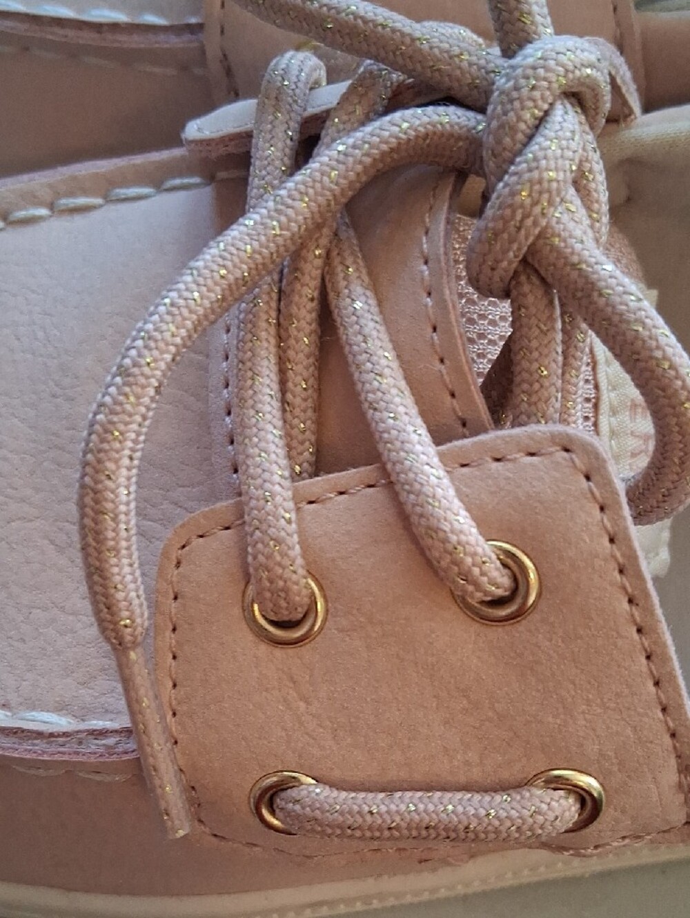 Walking To School With Sperry Kids Blush Pink Boat Sneakers Size 3M. - Picture 8 of 8